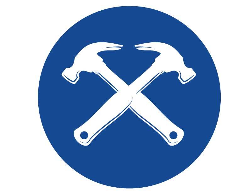 A logo of two hammers.