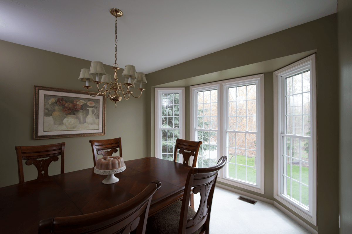 bow window installed in dining room