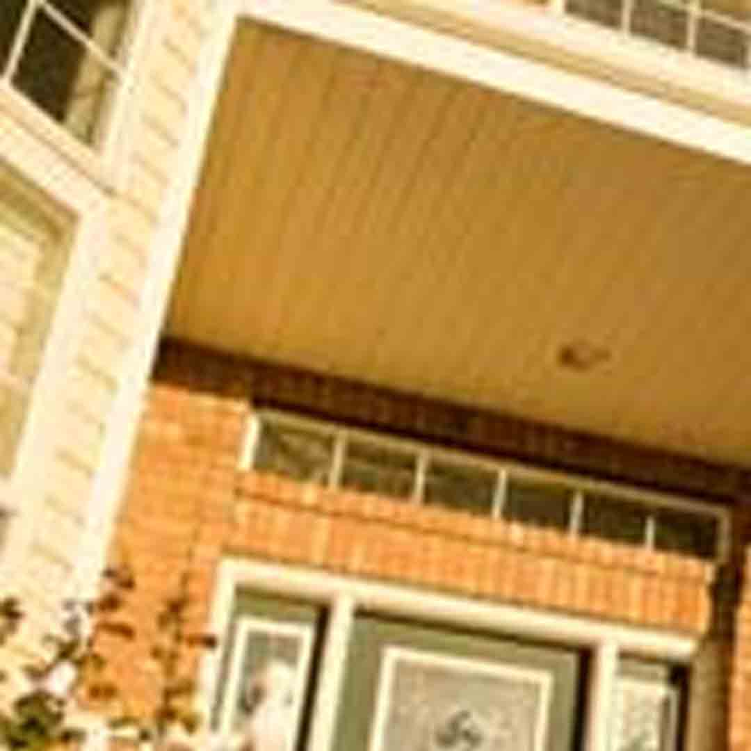 The underside view of a soffit.