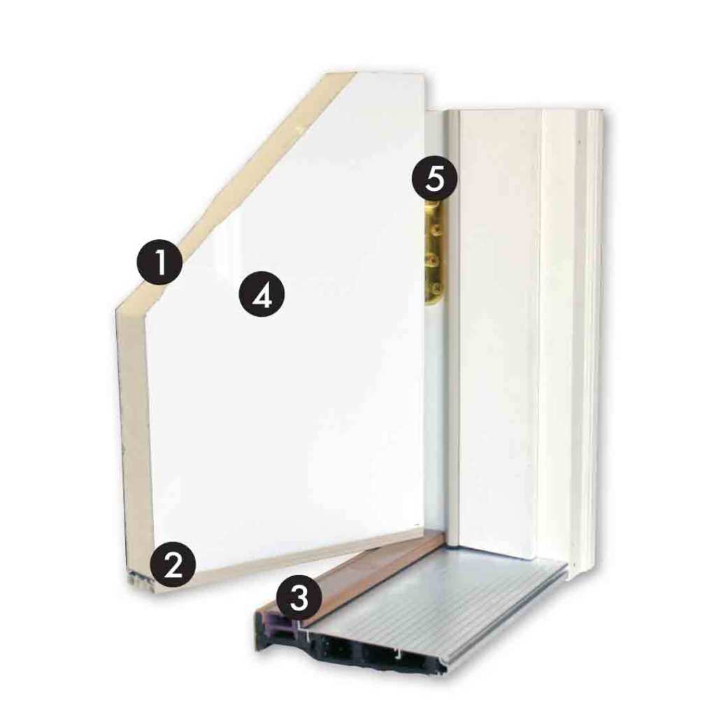 Cutaway of a steel entry door