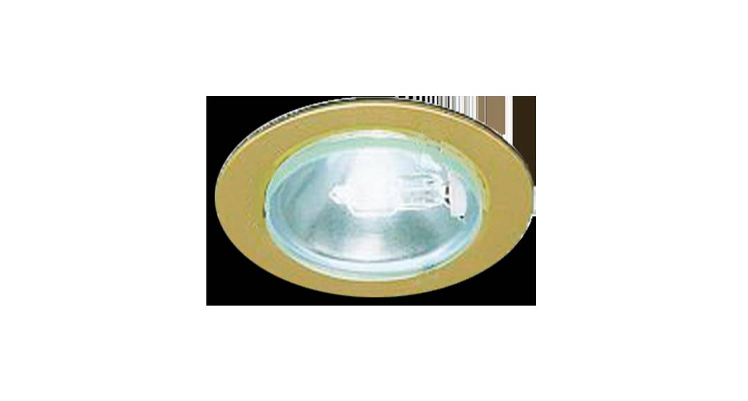 Polished brass recessed light with clear lens