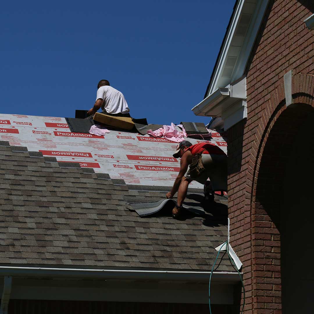 Roofing Installation UWD roofers installing roof