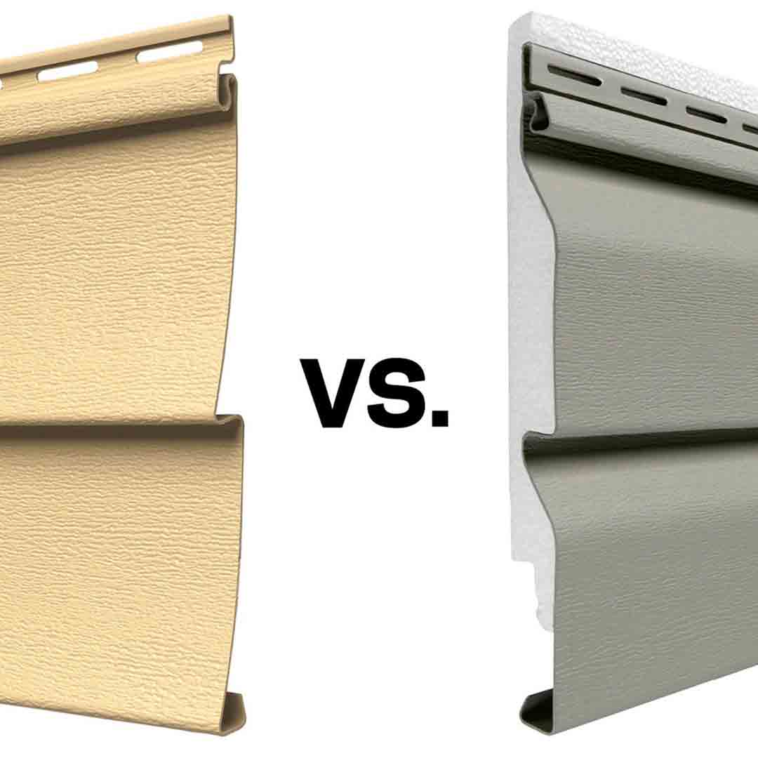Vinyl Siding Thickness vinyl siding panels. one with underlayment versus without