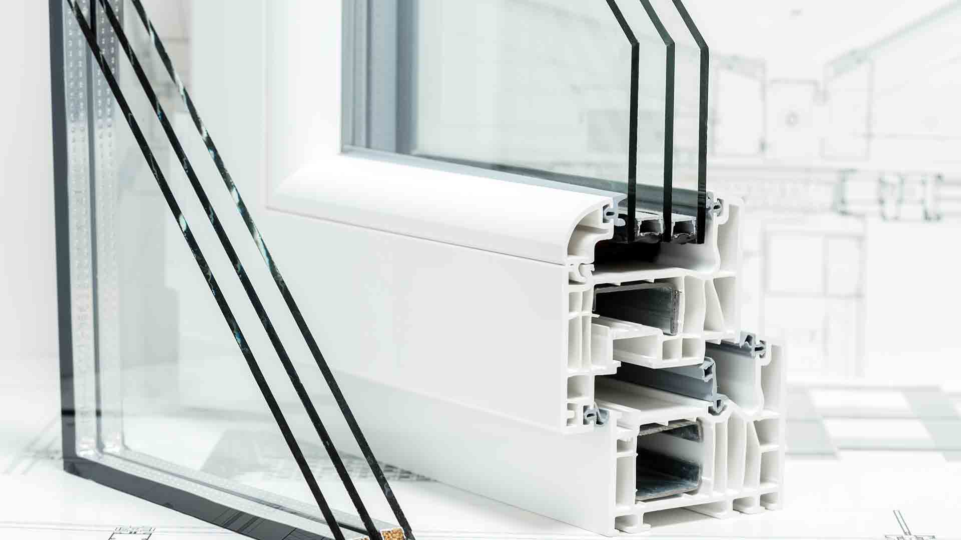 triple pane window segments in vinyl siding