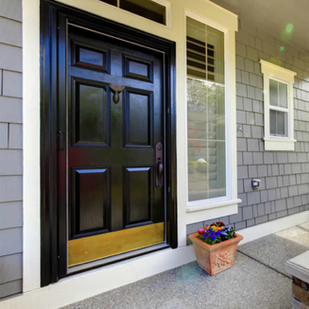 Black Front Door of Home black front entry door