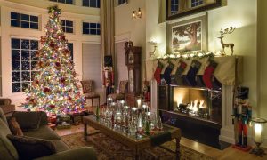 christmas stockings and tree