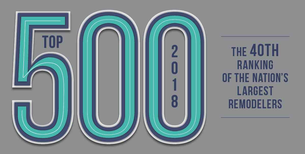 A logo of Top 500 2018 of the nation's largest remodelers.